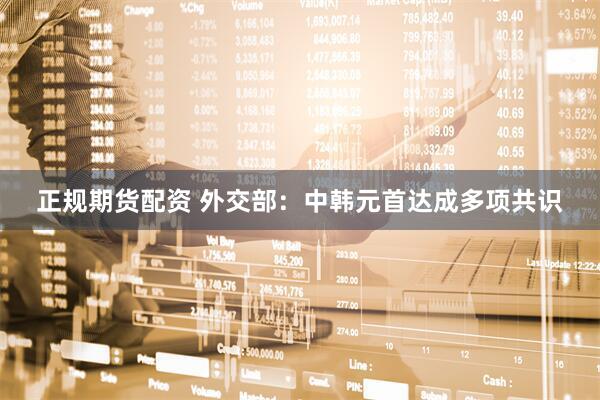 正规期货配资 外交部：中韩元首达成多项共识